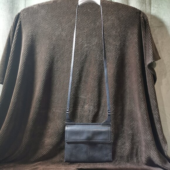 Black/Silver Vintage Double Sided Organizer Crossbody EUC #235 - Picture 4 of 14